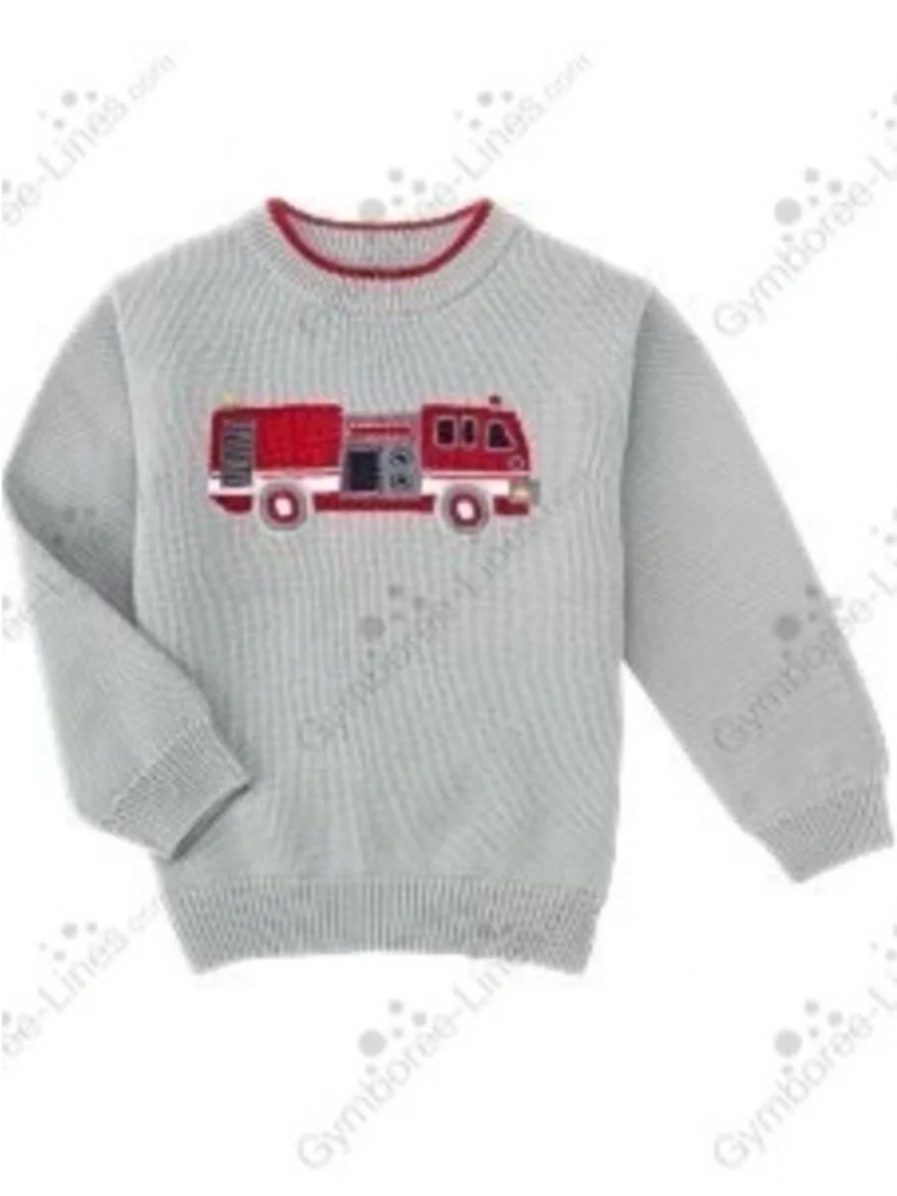 Gymboree Boys Vintage ‘Firehouse No.5’ Gray Fire Truck Sweater Size 7